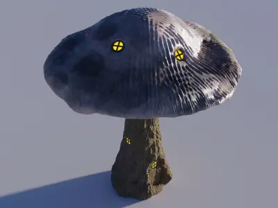 Mushroom House Low-poly 3D model