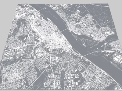 Cityscape Mainz Germany 3D model