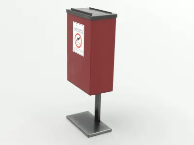 Metal Street Trash Bin 4K PBR Game Ready UV Unwrapped vol 02 Low-poly 3D model