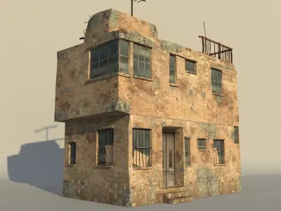 Middle East destroyed houses collection for game 3D Model Pack