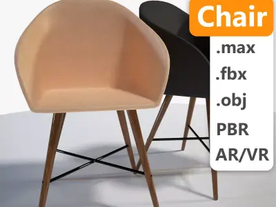 Chair Low-poly 3D model 5