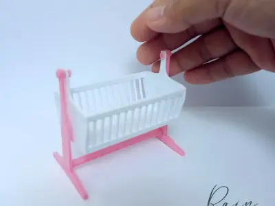 BABY CRADLE MINIATURE FURNITURE FOR DOLLHOUSE 3D print model