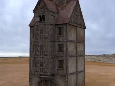 Warehouse medieval house with roof 3D model