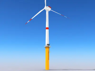 Wind Turbine Low-poly 3D model