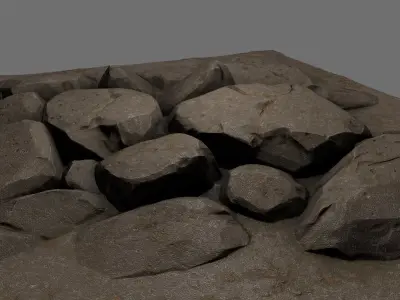 floor rock 6 Low-poly 3D model