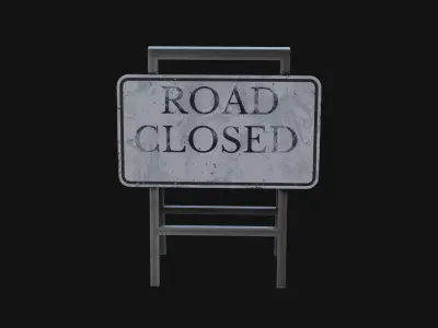 barrier road close Low-poly 3D model