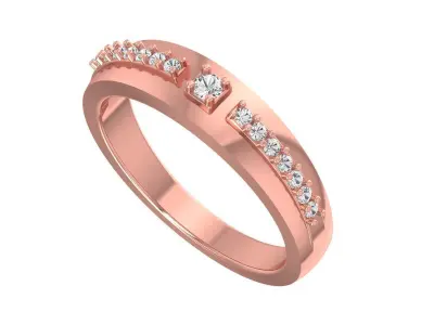 Solitaire Wedding Engagement Women Band Ring 3D print model 8