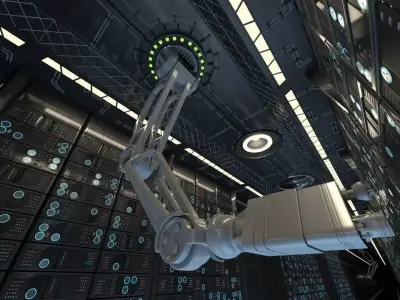 sci-fi robotic arm rigged animated - 3d vray scene 3D model