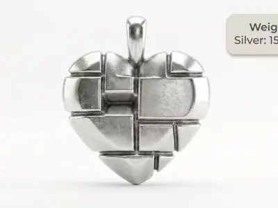 Heart Geometric Mosaic Heart 3D print model