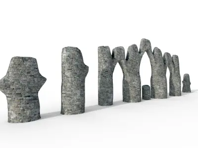 Fyrish Monument Low-poly 3D model