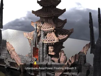 Cyber Punk Kowloon collection 1 3D Model Pack