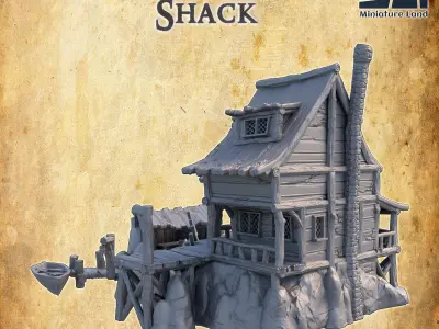 Smuggler Shack Tabletop Terrain 28 MM 3D print model
