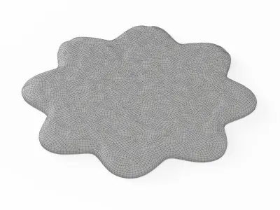 Sheepskin Flower Shaped Carpet Fur 3D model