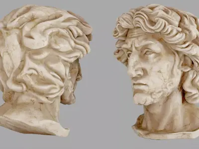 Classical Male Bust Sculpture 3D model