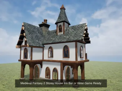 Set of 10 Medieval Fantasy Buildings Game Ready 3D Model Pack