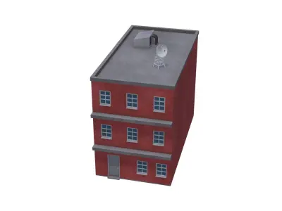 Neighborhood building Low-poly 3D model