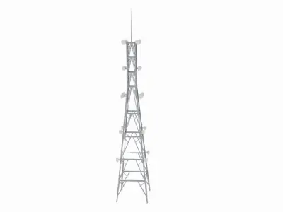 Radio Tower X Low-poly 3D model