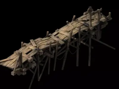wooden Bridge 3D model