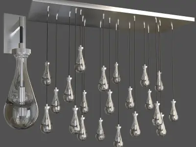 RH Rain Chandelier 3D model