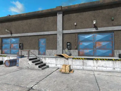 Old Factory pack with interior Low-poly 3D model