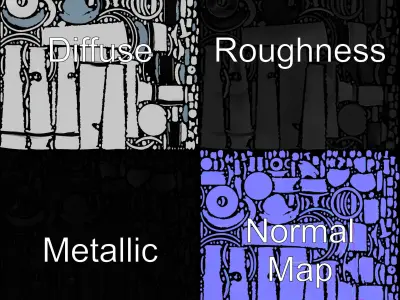 HighPrecision Metal Telescope Model Pack Low-poly 3D model