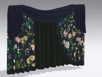 Curtain Low-poly 3D model