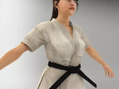 Karate Lady V2 NR 3D model