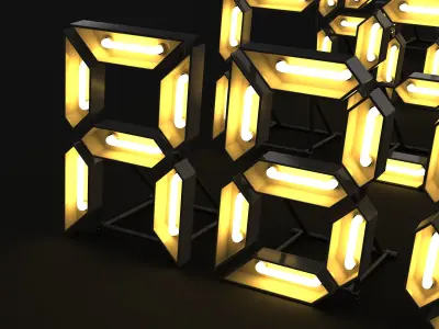 Tubelight Letters Signage 3D model