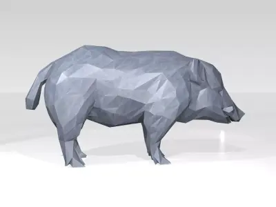 Wildboar Low Poligonal Voronoi 3D model