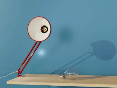 Desk Lamp Rigged - Luxo Style 3D model