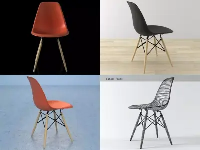 Eames Plastic Chair DSW 3D model