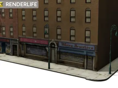 Town buildings 03 3D model