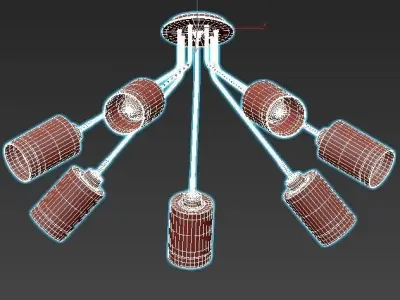 De-City-olimpiya five light chrome ceiling light with glass s... 3D model