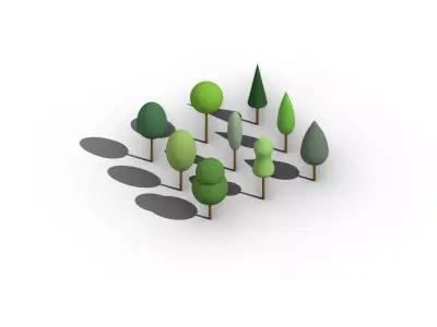 Abstract Trees - Set of 9  3D model