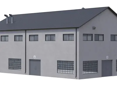 Industrial Building 14 Low-poly 3D model