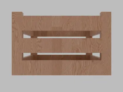 wooden box  Low-poly 3D model