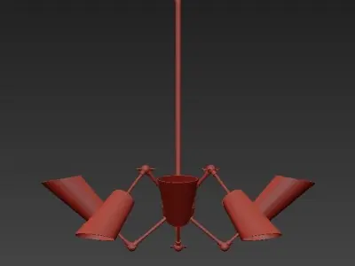 BUCKINGHAM light chandelier in brushed nickel 3D model