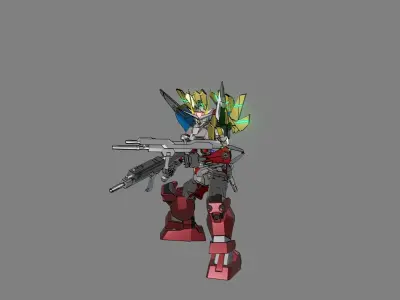 Attacker Gundam 13 A 3D model