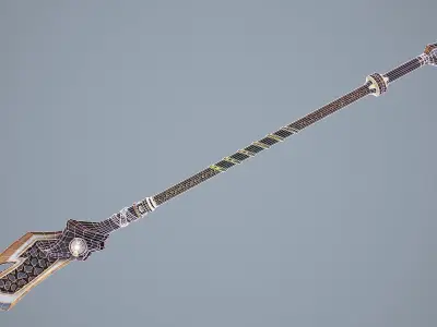 Combat Staff 4 3D Model Low-poly 3D model