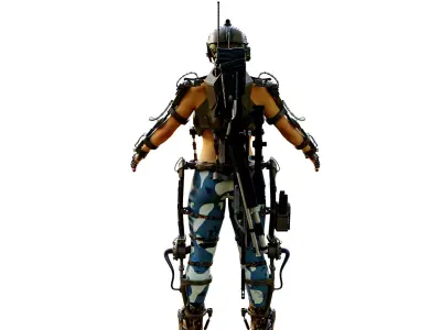 Sci-fi Soldier Low-poly 3D model order