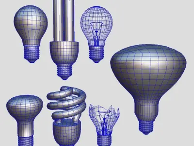 Light Bulb Pack Low-poly 3D model