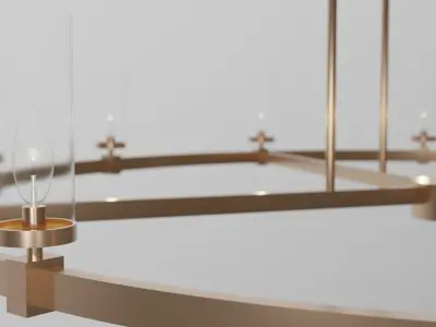 Modern Hanging Chandelier Minimalist 3D model