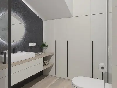 Cozy bright shower room 3D model