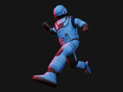 PS1 PSX low poly astronaut Low-poly 3D model