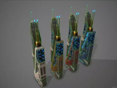 Sci-Fi Building-06 Low-poly 3D model