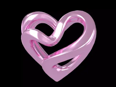 Abstract Heart Shape v1 004 Low-poly 3D model