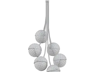 Bloom gold ball pendant light 3D model