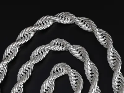 Photorealistic Endless Rope Style Bracelet 3D model