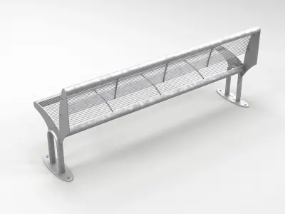 Metal Parkbench 3D model
