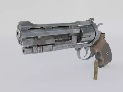 Rugged Sci-Fi Revolver 3D model
